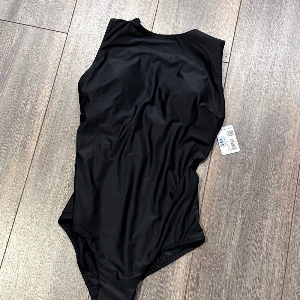 Lululemon Black Waterside High-neck one-piece swimsuit medium bum coverage 8 - Picture 6 of 10